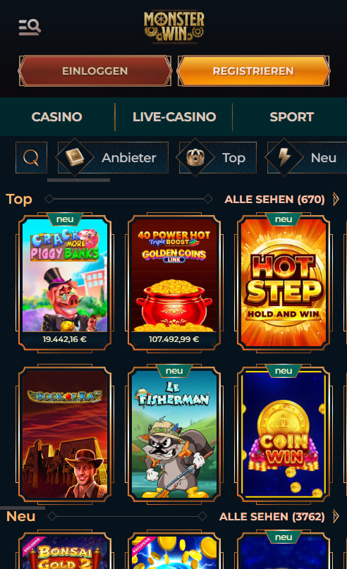 Monster Win Casino mobil